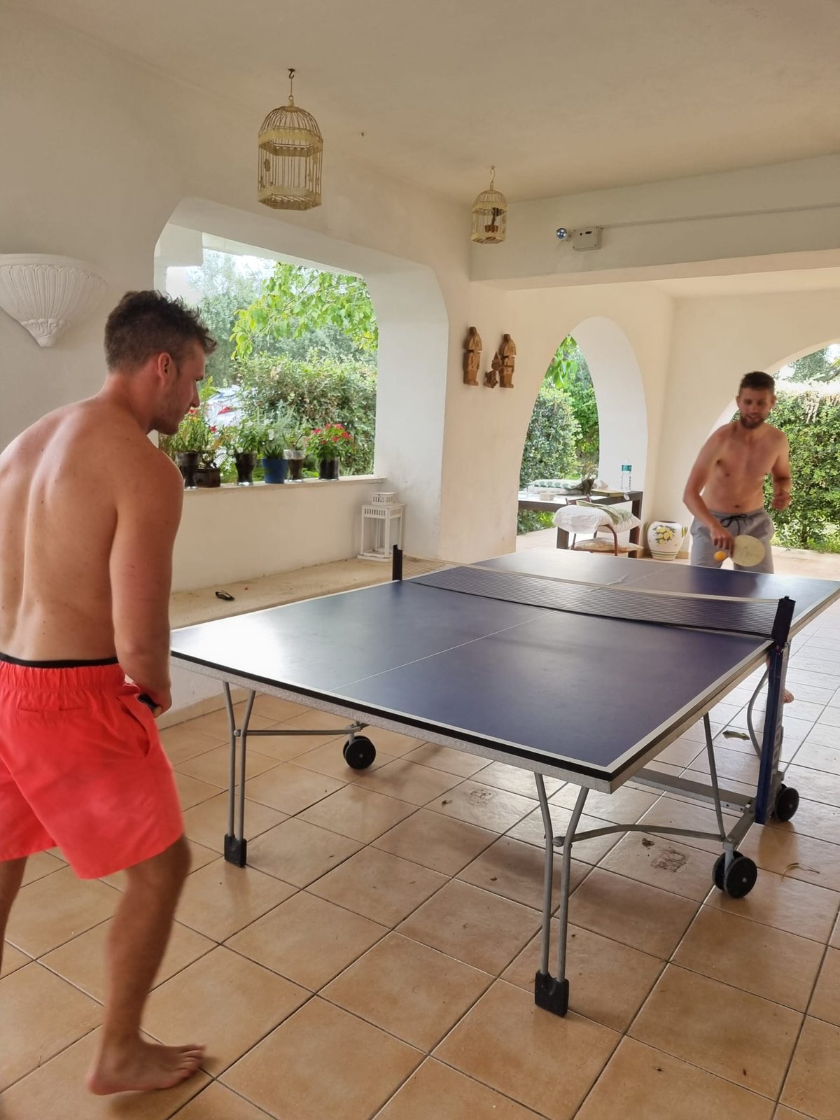 Table tennis at the villa