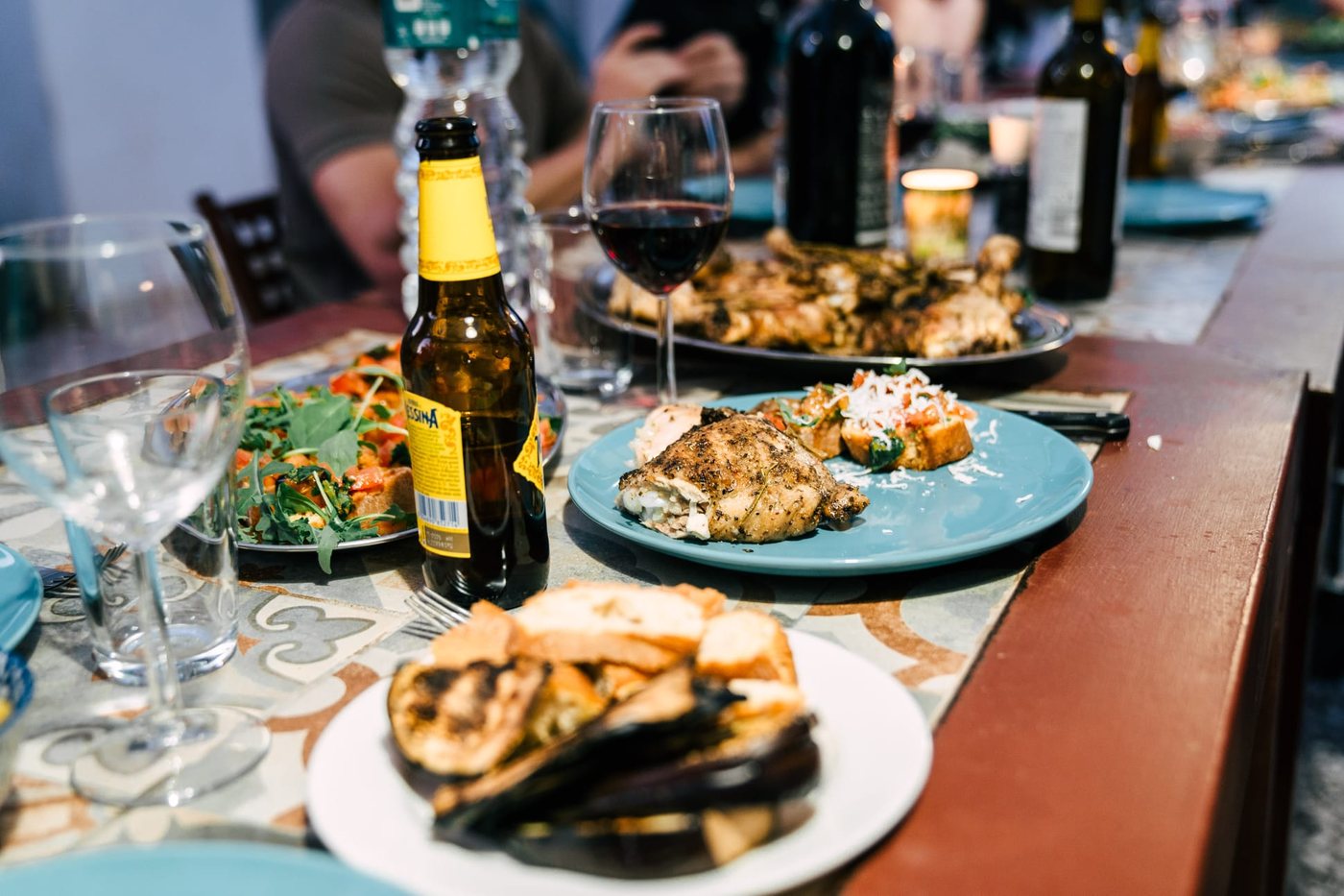 Group dinner shared after training